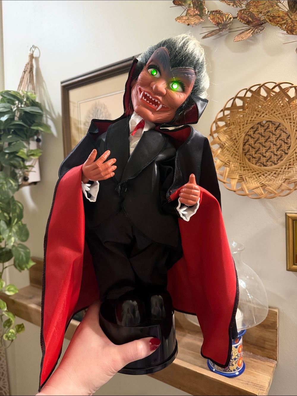 🧛 Vintage 1988 Funny Toys Dracula Vampire Animatronic Halloween Light Sound